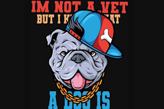 create vintage music dog pitbull t shirt logo design