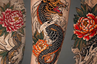 create japanese or oriental tattoo design for you