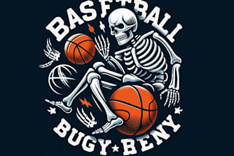 make custom skeleton basketball rugby team logo