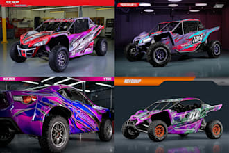 design eye catching race vehicle wrap graphics