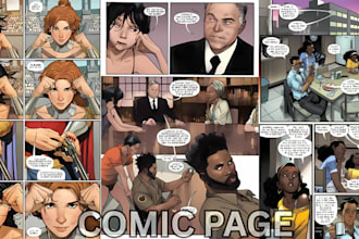 illustrate your comic book art, graphic novel storyboard cartoon strip