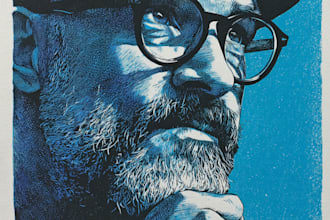 create a portrait print linocut