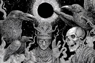 draw black and white illustration in engraving style