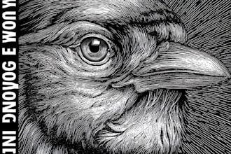 engraving linocut style digital drawing art