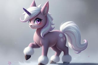 draw fursona or furry character and pony art