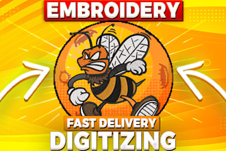 embroidery digitizing, digitize image for embroidery,logo in pes,dst,pes,jef,ofm