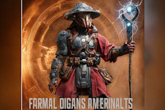 create fantasy, sci fi, character with hyperrealistic style