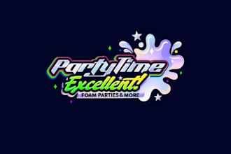 design glowing foam party business logo