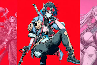 making anime, mecha, pop art ,fan art and original character