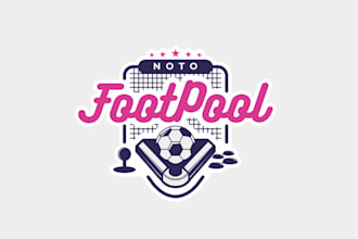design retro arcade emphasis soccer ball billiards logo
