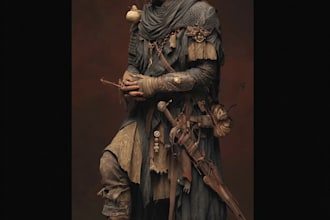 draw a fantasy character for dnd, pathfinder, etc