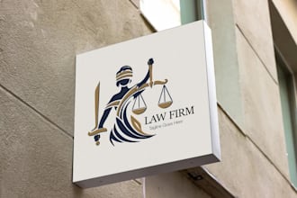 custom law firm logo design attorney, legal, justice, corporate branding