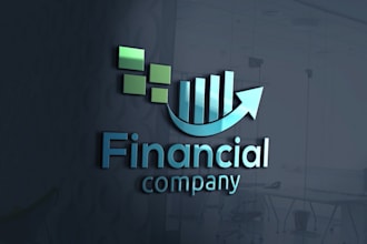 custom finance logo design accounting, investment, banking, fintech branding