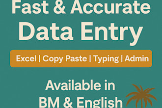 do accurate data entry, excel tasks and copy paste work