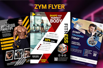 create fitness yoga health flyers design for your gym 3 hrs