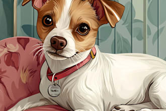 draw your dog or any pets into cartoon