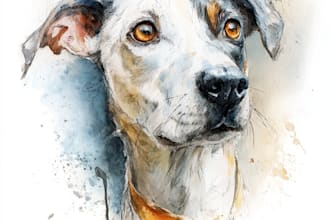 draw watercolor pet portrait