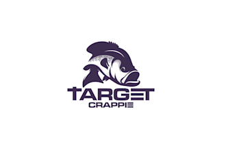 design target crappie fish logo