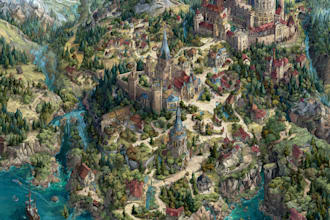 fantasy map illustration ttrpg map world map design festival and event map