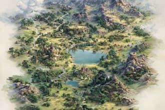 design dnd map rpgs fantasy world map in my style