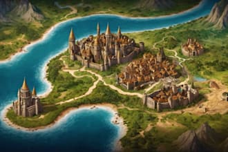 map illustration fantasy map design map maker vector map