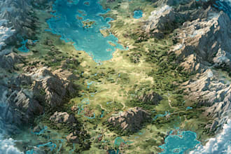 unique fantasy map for novel world map battle map