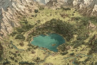 draw fantasy map for novel world map battle map for you