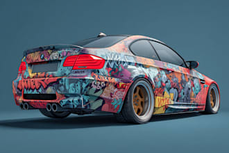 create branding vehicle wrap, car wrap, van wrap,  design