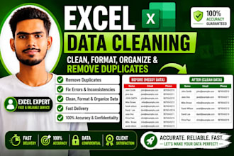 do excel data cleaning, formatting, and duplicate removal