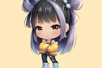 design you a cute anime chibi character