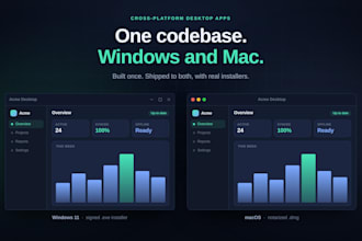 a custom desktop app for windows and mac