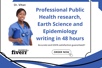 do public health research, earth science and epidemiology writing in 48 hours