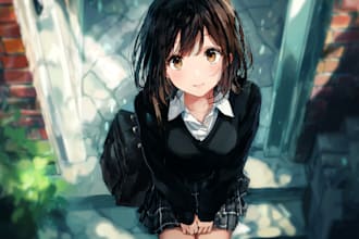 draw anime illustration, anime character vtuber, fanarts