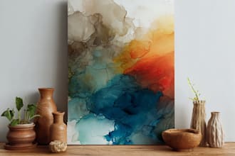 make abstract watercolor canvas wall art