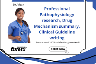 do pathophysiology research, drug mechanism summary, clinical guideline writing