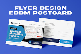do business flyer, eddm postcard design, poster, case study in 24 hours