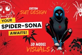 desing your custom spiderman suit spider sona 3d model