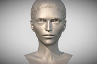 do 3d head model, bust, face, helmet, 3d animation, 3d design for 3d printing