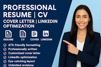 write professional resume CV cover letter and optimize linkedin