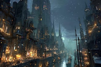 create stunning fantasy and scifi environment concept art