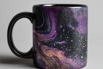 draw custom coffee mug design or coffee mug design