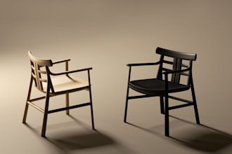 minimal and modern chair design  photorealistic 3d renderings