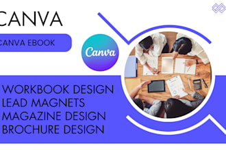 canva ebook, workbook design, magazine, booklet, worksheet design, flyer design