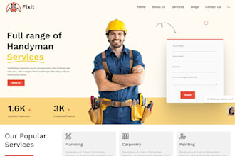 design cleaning service, plumber, handyman, and electrician website