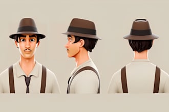 create 3d cartoon character stylized model for games, animation, and metaverse