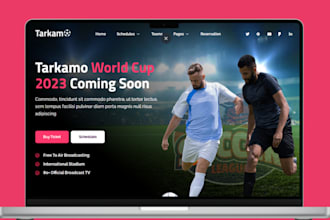 build tournament website gaming website sport website football academy website