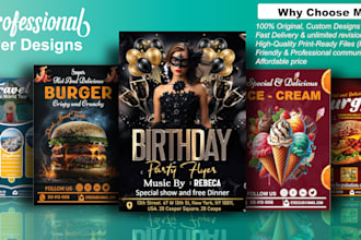 design party summer flyer, logistic flyer ,food flyer and promotion flyer