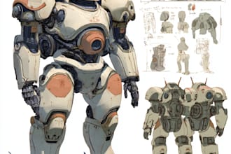 draw a mecha robot animal mascot logo design