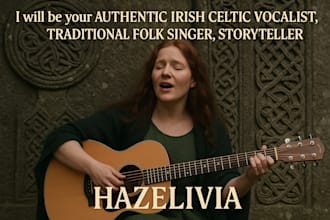 be your authentic irish celtic vocalist, traditional folk singer, storyteller
