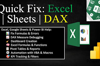 solve excel, google sheets, and dax problems in power bi